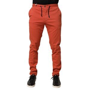 Domenico Tagliente Orange Skinny Fit Men Chino Trouser Men's Pants